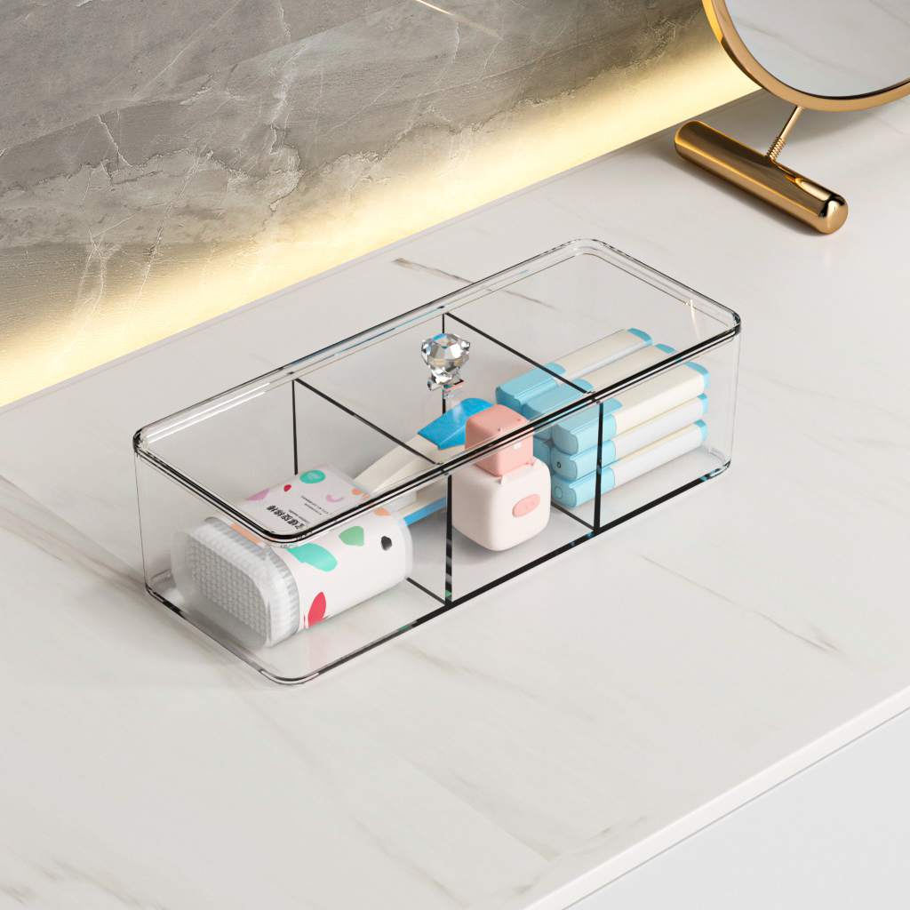 Makeup Organizer for Drawer, Makeup Organizer for Vanity, Countertop, Bathroom, Kitchen and Cabinet Storage Boxes: Red