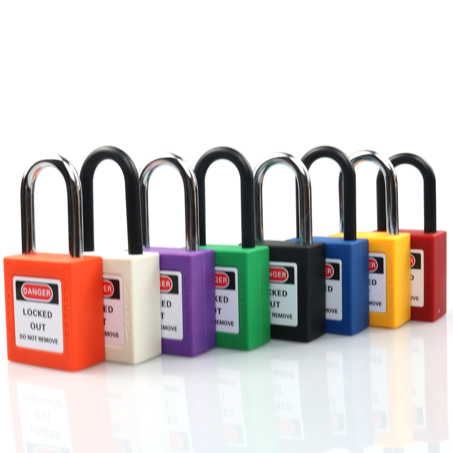 38mm industriële veiligheidshangsloten, loto-vergrendeling, nylon technische beugel, persoonlijke energievergrendeling, directe meerdere specificaties