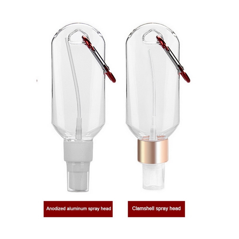 Desinfectie alcohol draagbare haak sleutelhanger spray fles transparante handdesinfectiemiddel fles lege fles lotion sub-fles