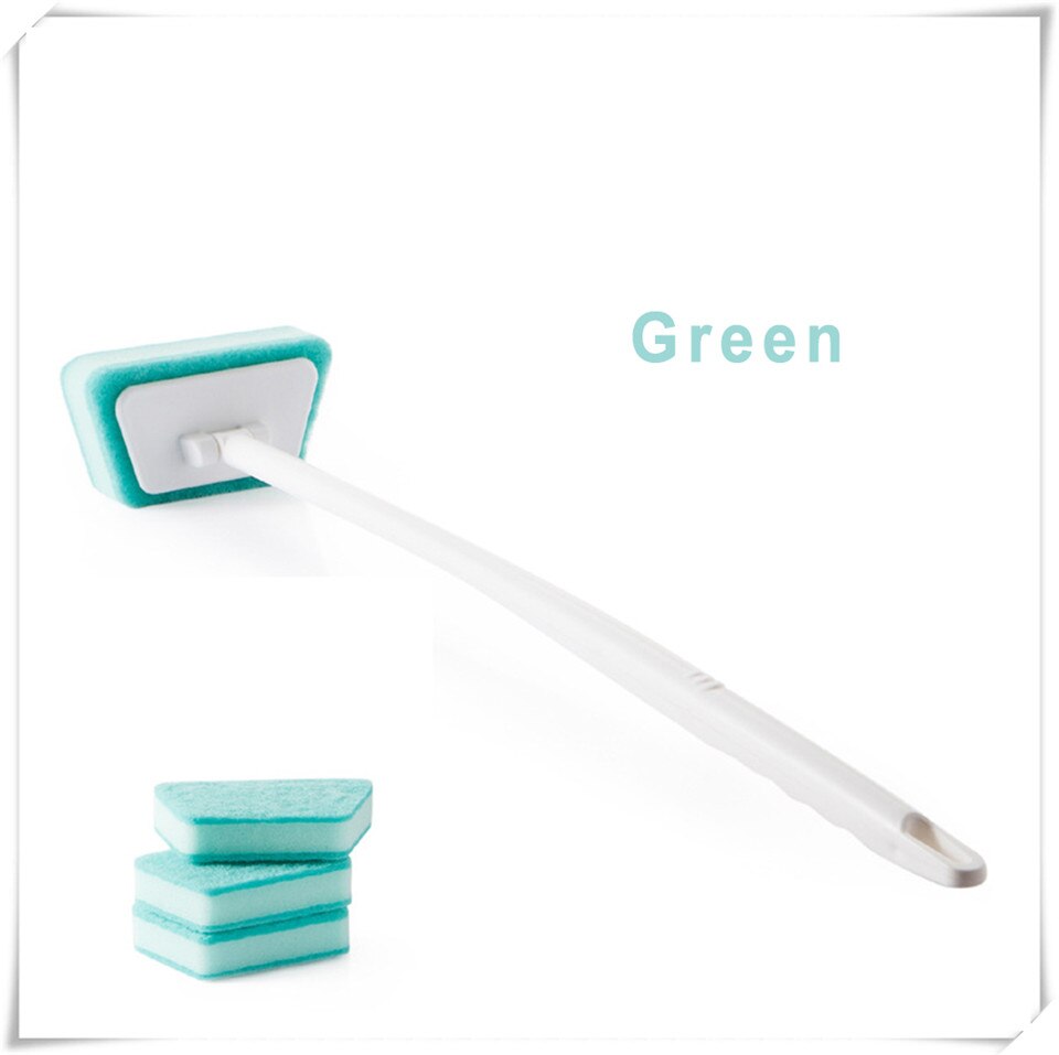 Msjo conjunto de escova para banheira, conjunto com escova para limpeza de azulejo, banheiro, esponjas de limpeza, cabo longo, furacão, esponja de limpeza: Bathtub brush Green