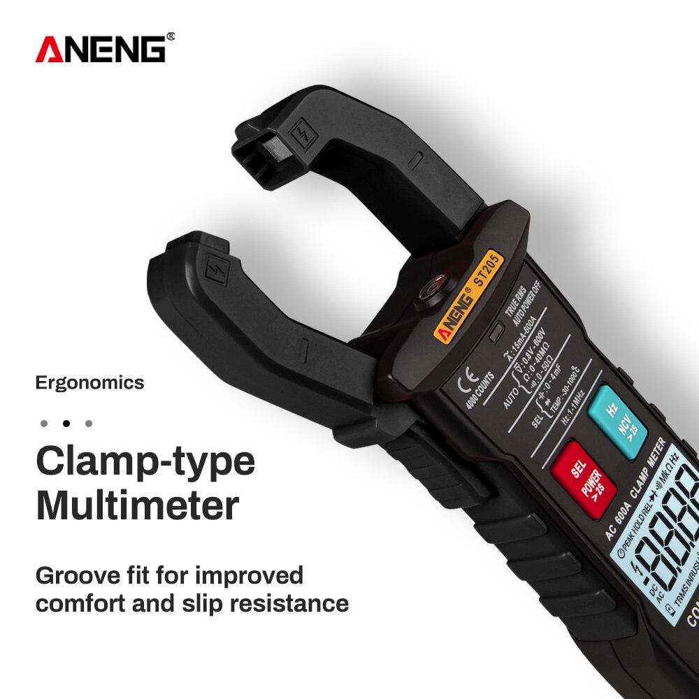 ANENG ST205 Mini Digital Clamp Meter Analog Multimeter Strom Klemmen DC/AC Intelligente AUTO Range Meter mit Temperatur Tester