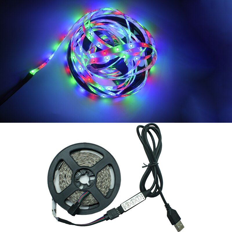 LED Streifen Licht flexibel Lampe 1M 2M 3M 4M 5M Klebeband Diode SMD 2835 DC5V schreibtisch Bildschirm TV Hintergrund Beleuchtung USB Kabel 3 Schlüssel Kontrolle: 2835RGB / 4 mt