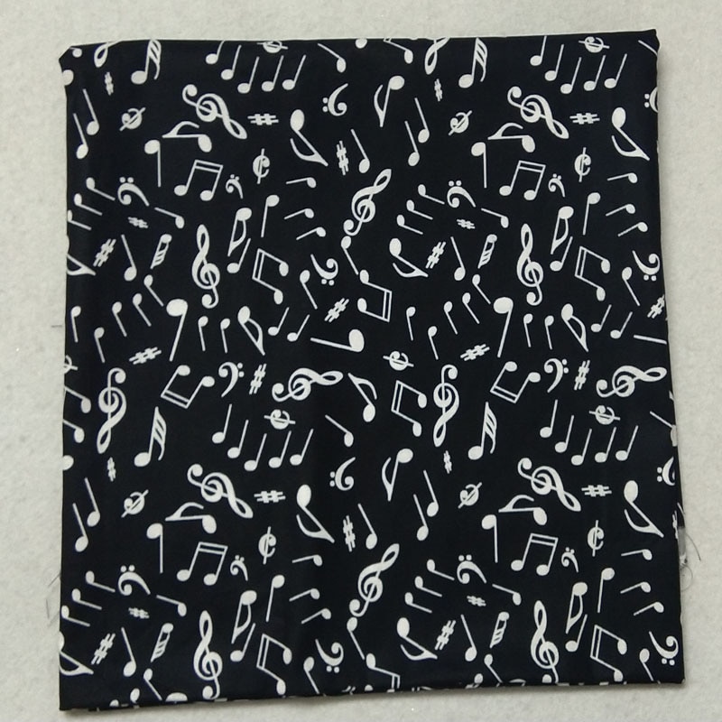 25X24Cm 4 Stuks Zwart Wit Music Note & Kerst Muzieknoot Vogel Gedrukt Katoen Stof Bundel Kleine maat Diy Naaien Patchwork