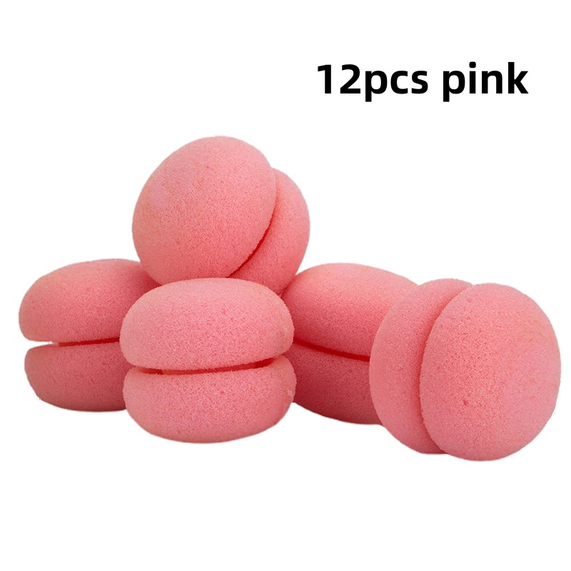 Rulos de pelo de espuma de fresa para mujer, herramienta de rizador de esponja sin calor, peinado diario, rizador esponjoso, rulos de pelo manuales, 1/6/12 Uds.: Plata