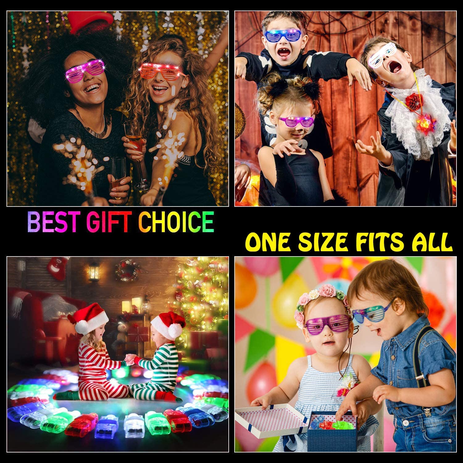 10Pack LED Glasses Party Glass Party Supplies Rave Neon Glasses Sunglasses Party Favors for Kids Adults Birthday Carnival Party