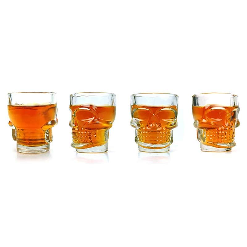 4 stk kranium skud glas gennemsigtig krystal 3d kraniet hoved whisky glas bar klub fest vodka brandy øl vinglas 50ml drinkware