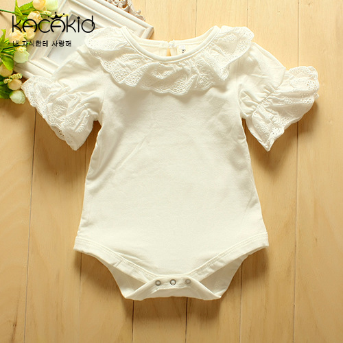 Kant Meisje Blouses & Shirts Baby Rompertjes Meisjes Prinses Romper Katoen Infantil Roupas De Bebe Overall Peuter & Kids Kleding: 4-6 Months / romper white