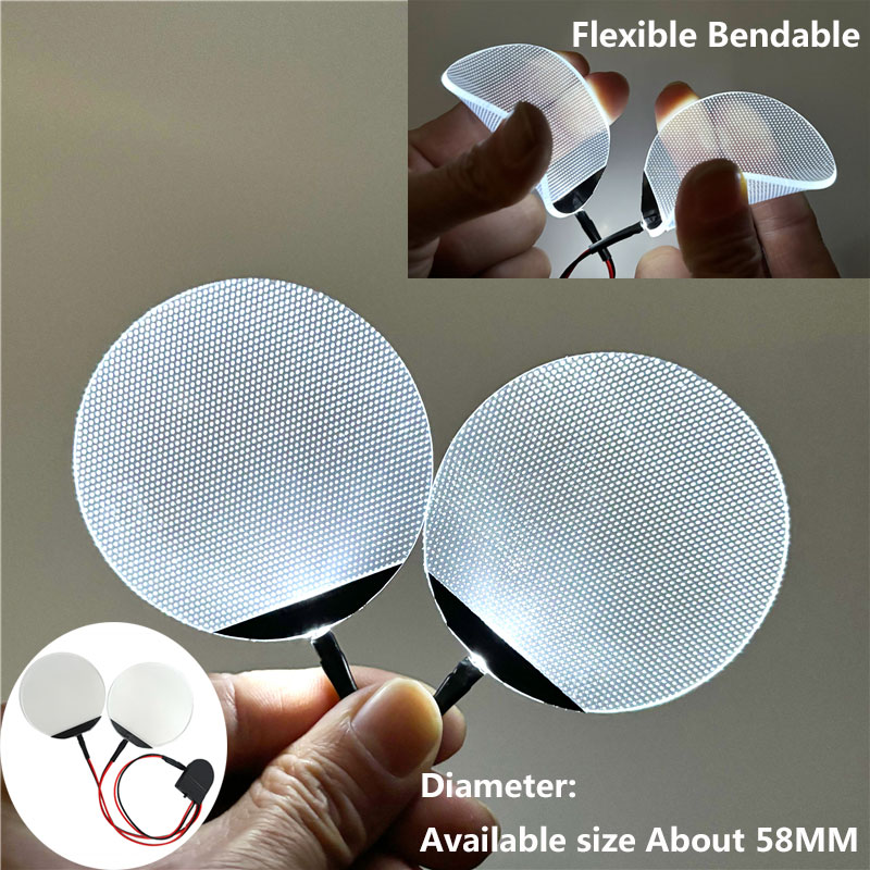 Round Flexible Bendable DIY Led Light Eyes Kits Cosplay Halloween Helmet Masks Eye Light Accessories Can Cropped CR2032: WHITE