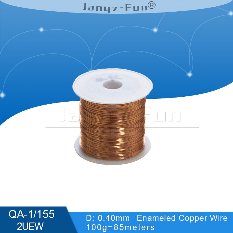 100g polyuretanemaljerad koppartråd lackerad diameter 0.1mm to 0.4mm qa -1/155 2 uew för transformatortrådbygel: 0.40mm 85 meter