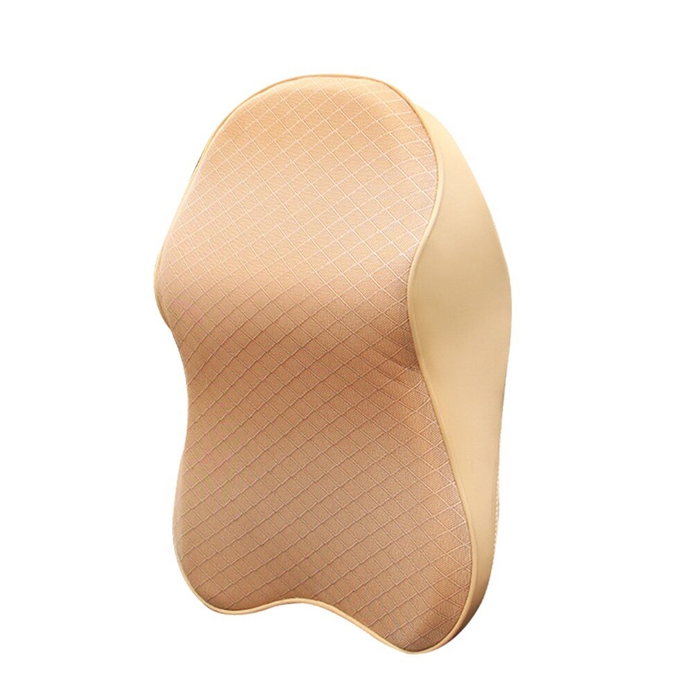 Car headrest Adjustable Head Restraint 3D Memory Foam Slow resilience Neck Support Travel Rest Car Seat Pillow Car Styling: S beige