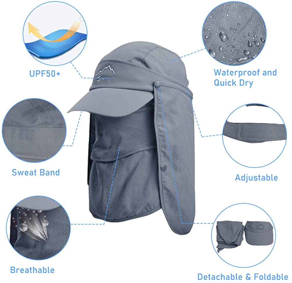 Gorra de pesca al aire libre para hombre, gorra de béisbol de secado rápido, anti ultravioleta, protector solar