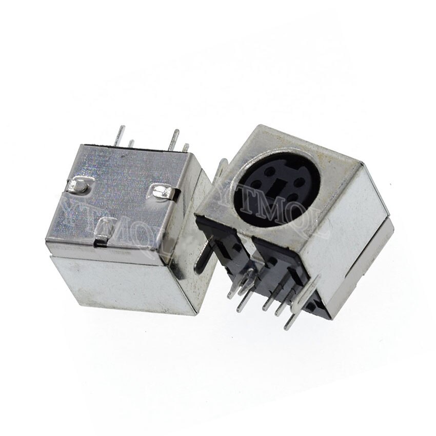 5pcs Mini Din 3 4 5 6 7 8 9 Pin Female Din Sockets MD-SM Shield Right Angle Through Holes PCB Circular Receptacle Connector: Gold