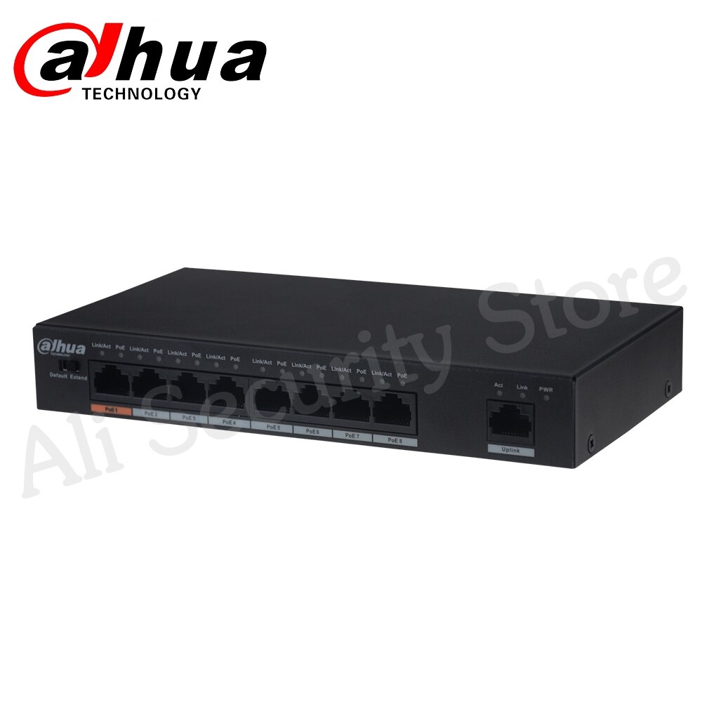 Dahua 4ch PoE Switch DH-S1500C-4ET2ET-DPWR 4CH Ethernet Switch With 250m Power Transit Distance Support PoE PoE+&amp;Hi-PoE Protocol