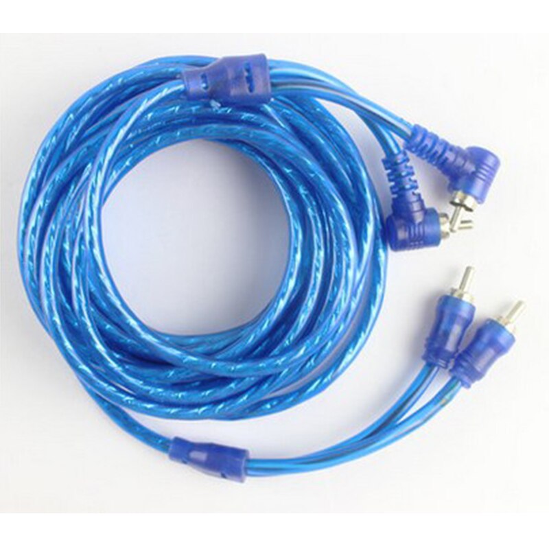 Auto stereo audio cable Converter amplifier subwoofer Cable amplifier subwoofer Pure copper 5m car audio amplifier 2RCA Blue
