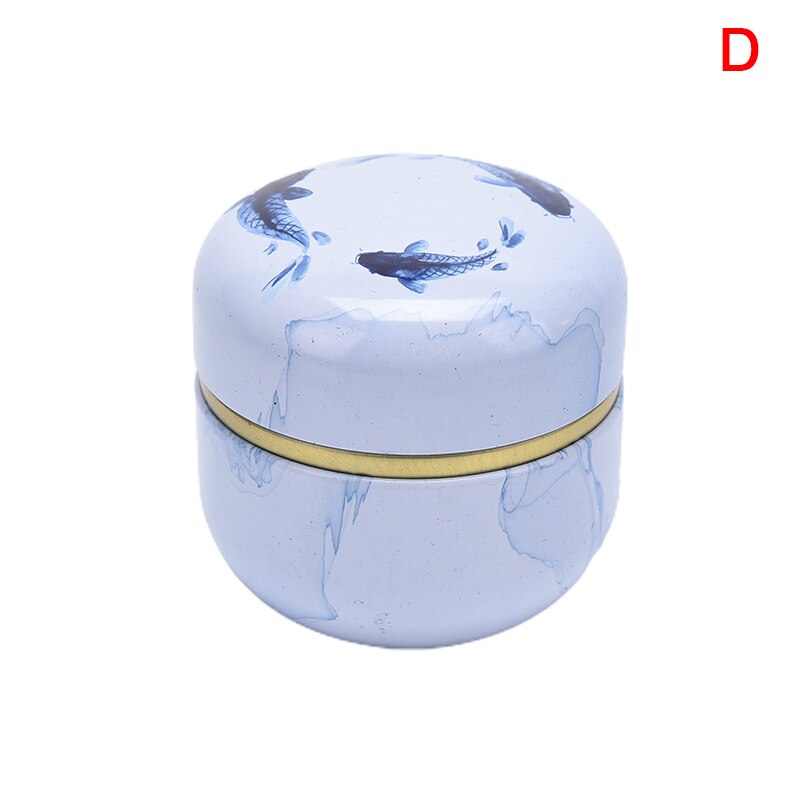 1pc Tea Containers Herbal Cans Candy Snacks Small Round Cans Mini Portable Tinplate Cans Packing Box: D