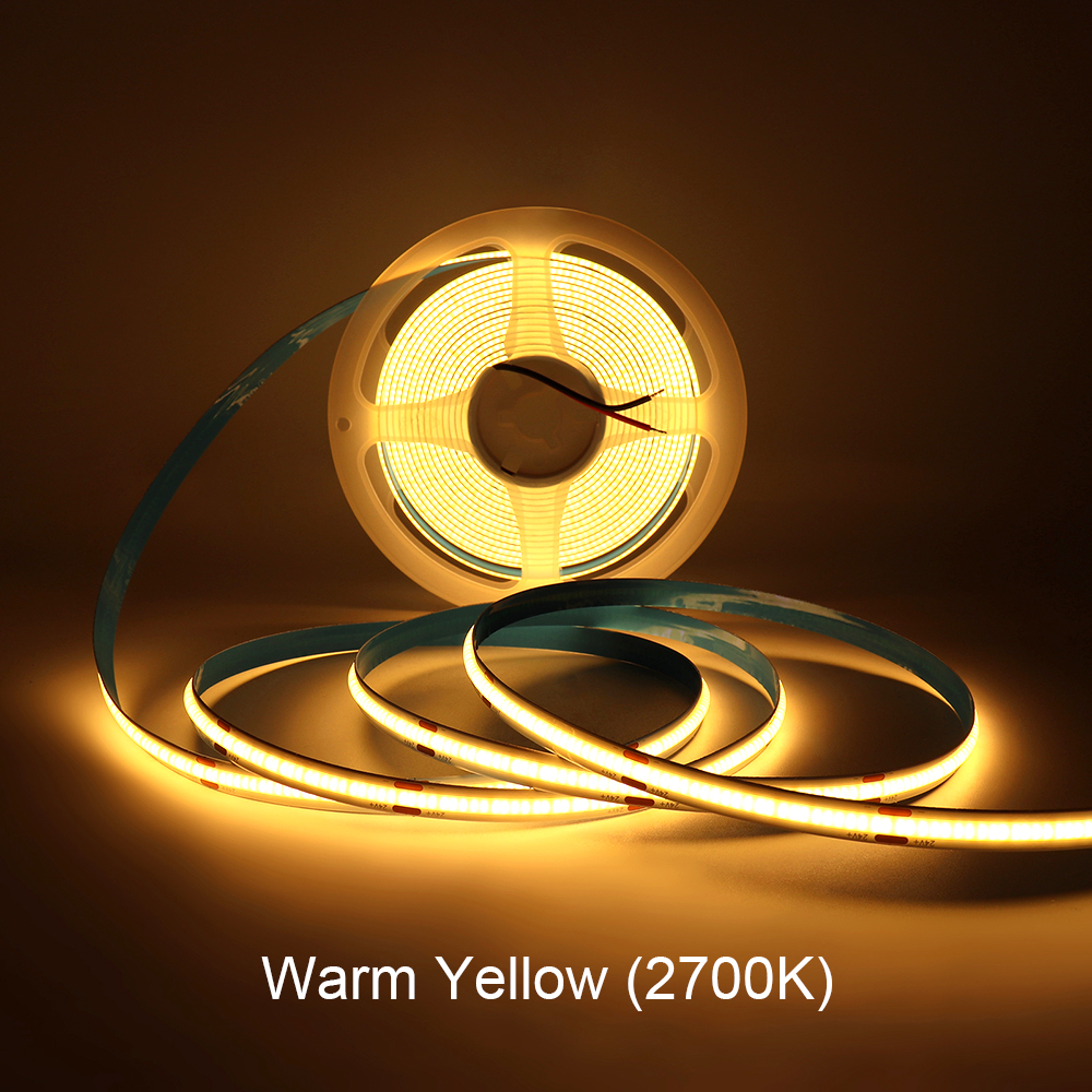 5m 10m LED-Streifen 12V 24V Cob LED-Licht leiste flexibles Band LED-Licht dimmbar Raum dekor LED-Band 2700k 3000k 4000k 6000k 8mm: Rot / Emittierende Color2 / 16-20W