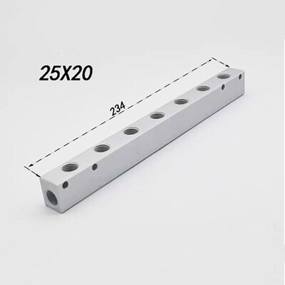 25 x 20mm 1/4 "bsp kvinnlig pneumatisk koppling snabbkoppling gasfördelare grenrörsdelare aluminiumblock för luftkompressor: 7- vägs 9- port