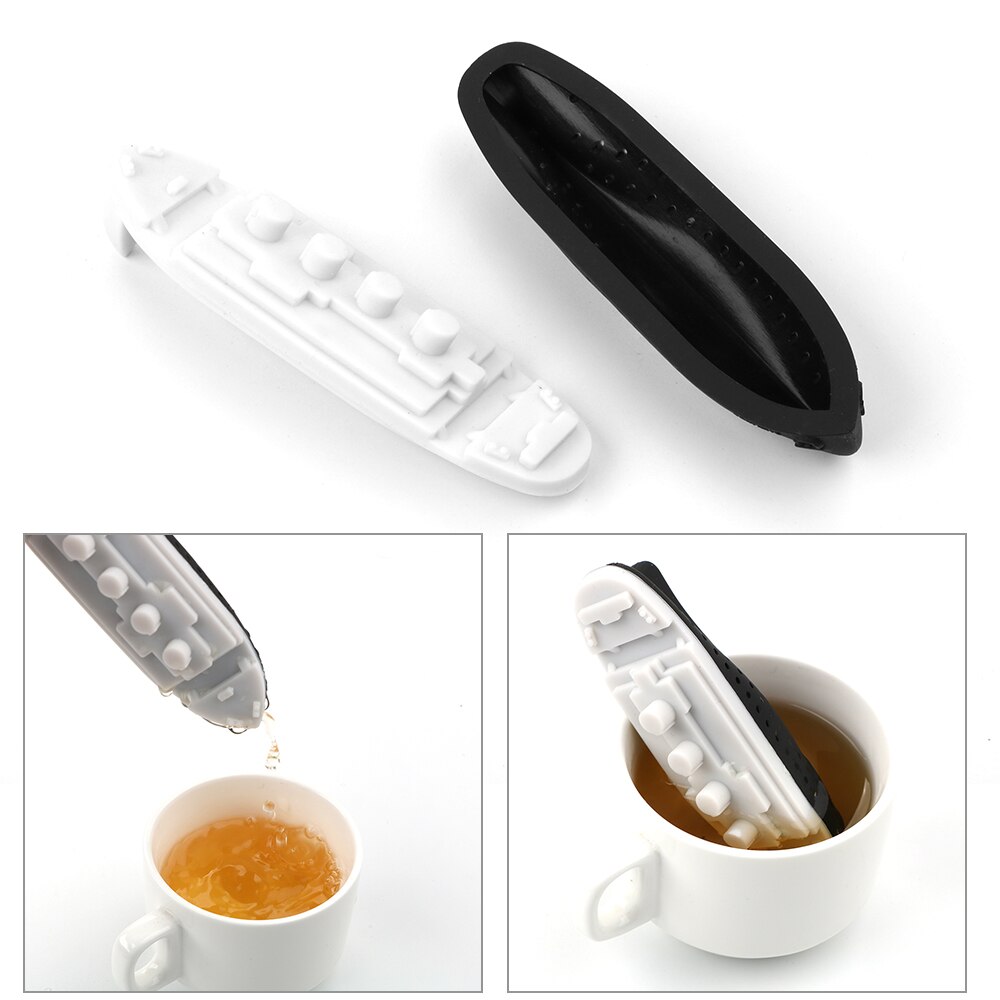 Teaware urtefilter diffusor tesil titanisk form teinfuser tom silikon teposer skipsstil
