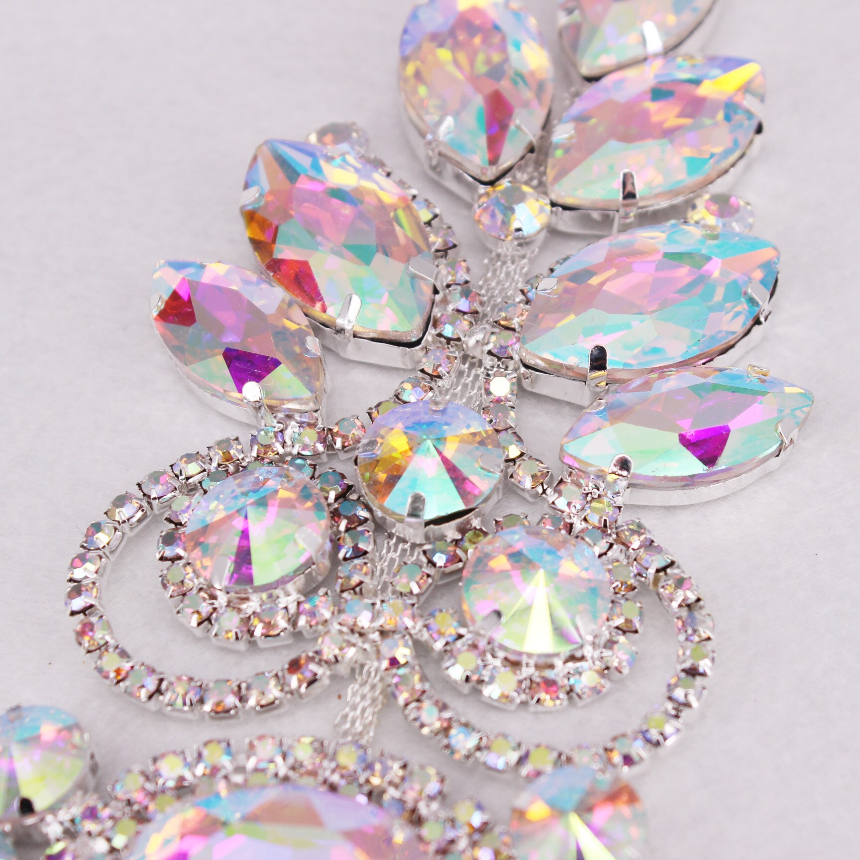 AB Shoulder Patch Epaulettes Rhinestone Beaded Epaulet Fringe Shoulder Badge Rhinestone Applique for Costumes Blazer Jacket