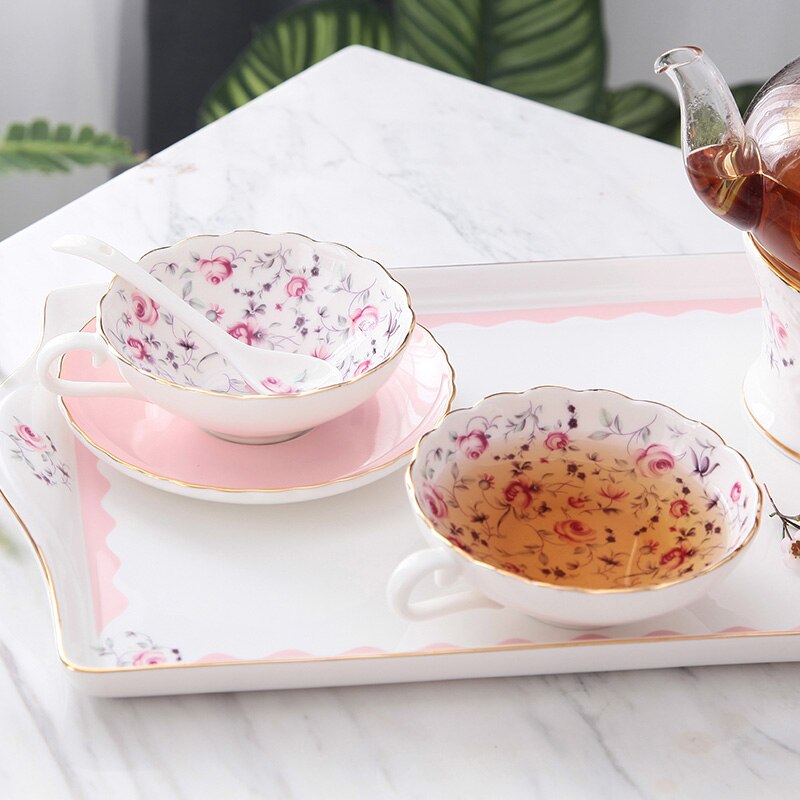 Luxury tea cups and saucers espresso cups English afternoon tea party teacup coffee cup porcelain tazas de cafe