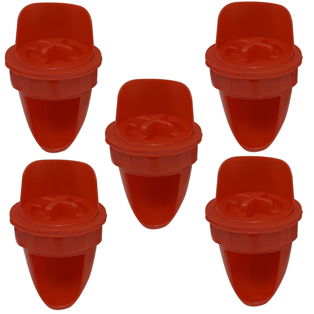 Chicken Feeder Poultry Feeding Supplies DIY Rain Proof Poultry Feeder Port Gravity Feed Kit For Buckets Barrels Bins Troughs: black