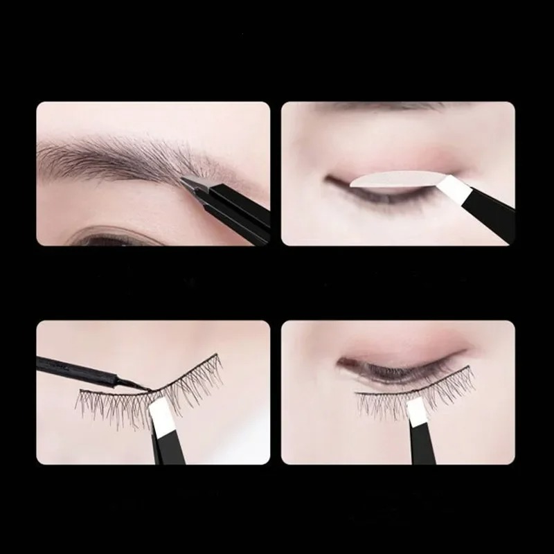 1 Uds pinzas para cejas de acero inoxidable depilación facial recortador de cejas Clip de pestañas herramientas de maquillaje de belleza cosmética para Dropshipp