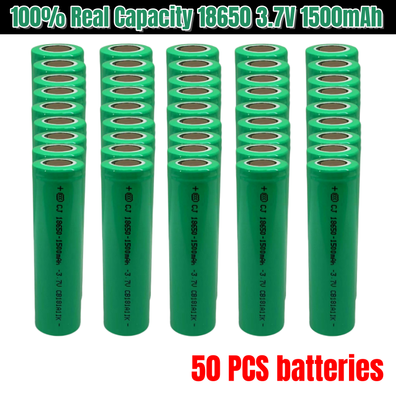 Capacity 3.7V 1500mAH 18650 Lithium Ion Rechargeable Battery, Suitable for Various Electronic Products
