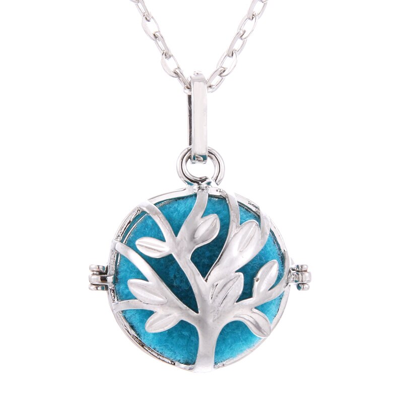 Arbre de vie cage d'aromathérapie diffuseur collier médaillon pendentif parfum huile essentielle collier médaillon d'aromathérapie Cage de perles: 17
