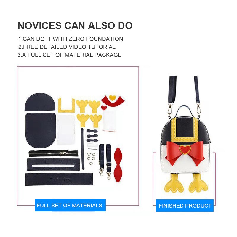 Leuke Boog Tas Maken Diy Materialen Handwerk Tas Self-Made Lederen Accessoires Beginners Self-Made Schoudertas Naaien levert
