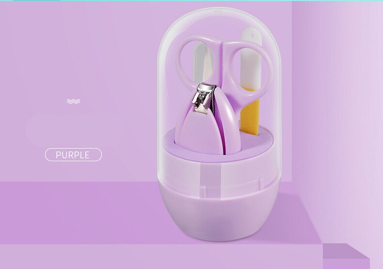 Neue Anfang Punkt Ebene Karikatur Babys Nagel Schermaschinen einstellen Baby Nagel Pflege 4-Stück Barreled Nagel Schermaschinen: Violett