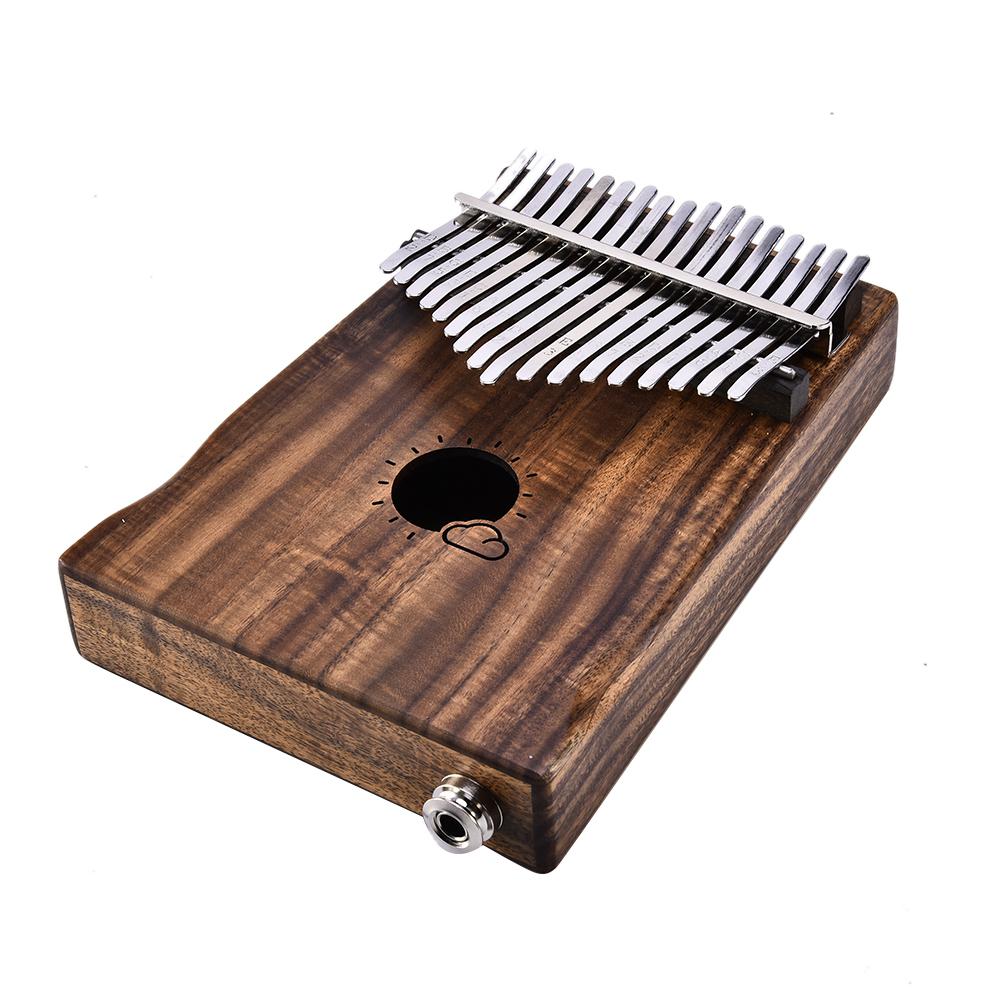 17 nøgle kalimba acacia træ tommelfinger klaver link højttaler elektrisk pickup med taske kabel calimba spille træ musikinstrument