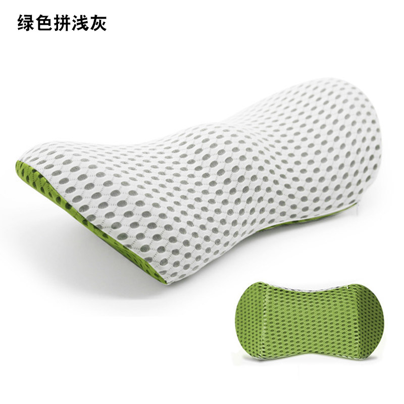 Ademend Geheugen Katoen Fysiotherapie Lumbale Kussen Taille Voor Autostoel Rugpijn Ondersteuning Kussen Bed Sofa Kantoor Slaap Kussens: GreenAndLightGrey