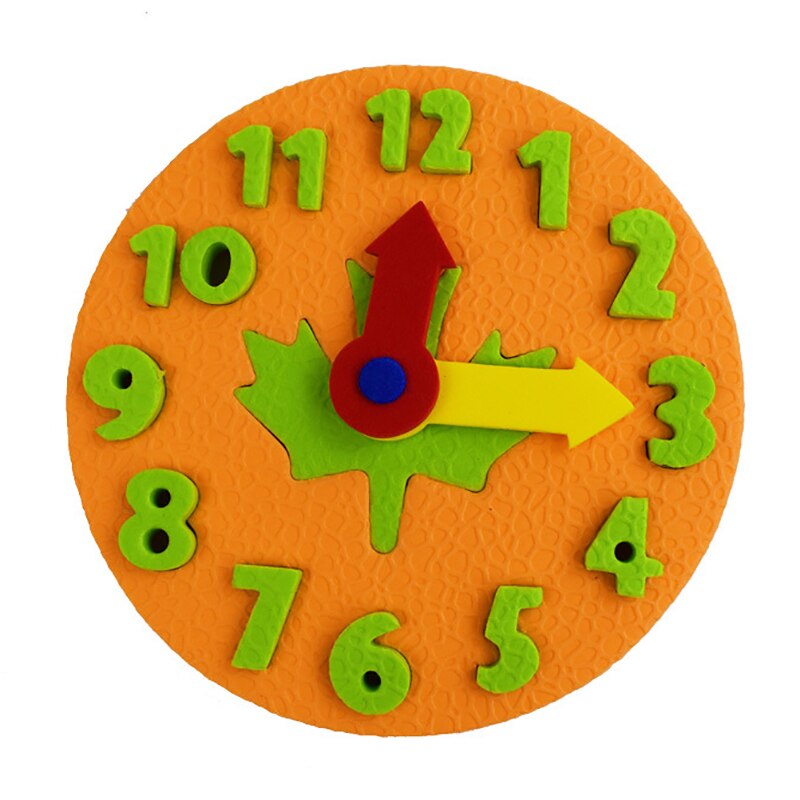 1Pcs EVA Math Clock Cognitive Toys Cute Cartoon Clock Number Cognitive Teaching Education Toys Child Maths Teaching Tool