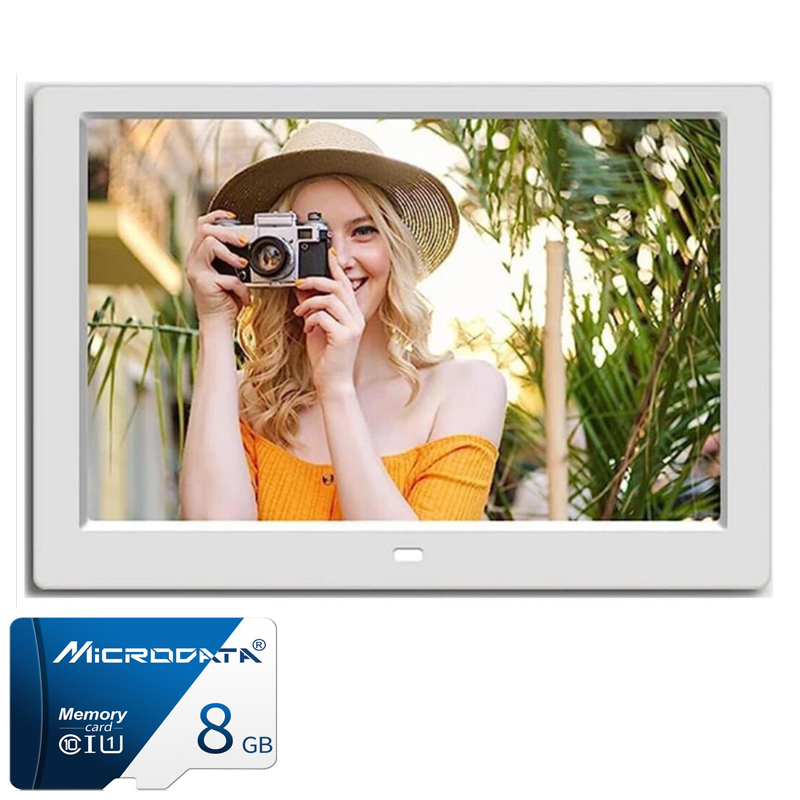 10-Zoll-Digitalfotorahmen mit 1280 x 800 IPS-Bildschirm, digitaler Bilderrahmen mit 1080P-Videomusik-Diashow, volle Funktion: Braun / uns-Stecker