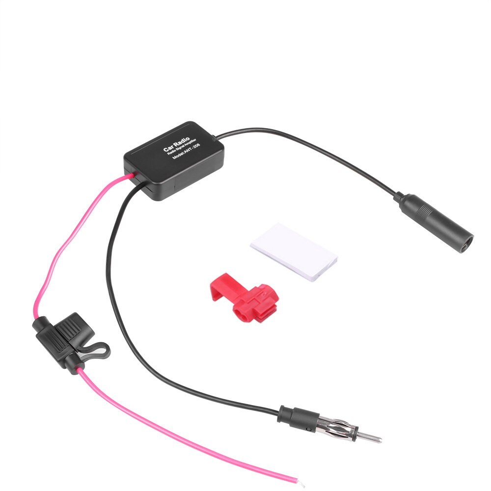 Dab+fm bilstereoantenne antennesplitterkabeladapter 12v radiosignalforsterkerantenne signalforsterker fm/am biltilbehør: Gul