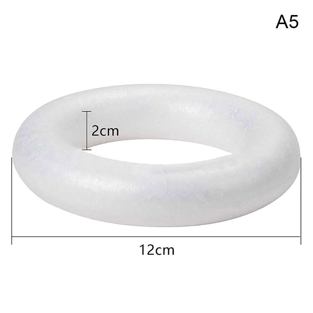 1 szt. Biały pierścień piankowy okrągły styropian DIY ręcznie robiony wieniec 5/7/8/10/12/15/17/20cm na świąteczne rzemiosło dekoracje weselne: Jasno szary
