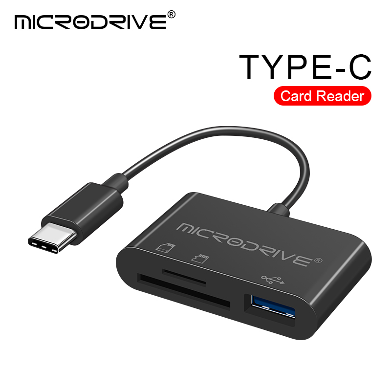 USB C HUB 3/5/6 in 1 voor geheugenkaart / USB Flash / SD-kaartadapter / USB 2.0 / 3.0 / Micro Mini-kaartlezer / TF-kaart 6 slots: zwart
