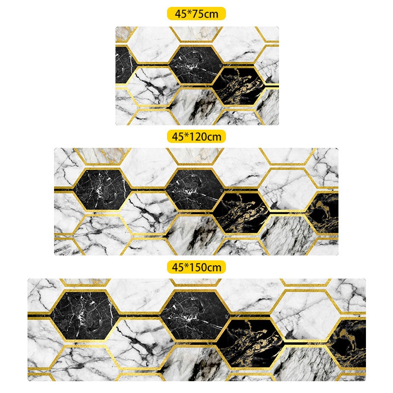 Geometriset keittiön matot pvc nahka matot isot lattiamatot ovimatot makuuhuoneen tatamit vedenpitävät öljynpitävät keittiön matot