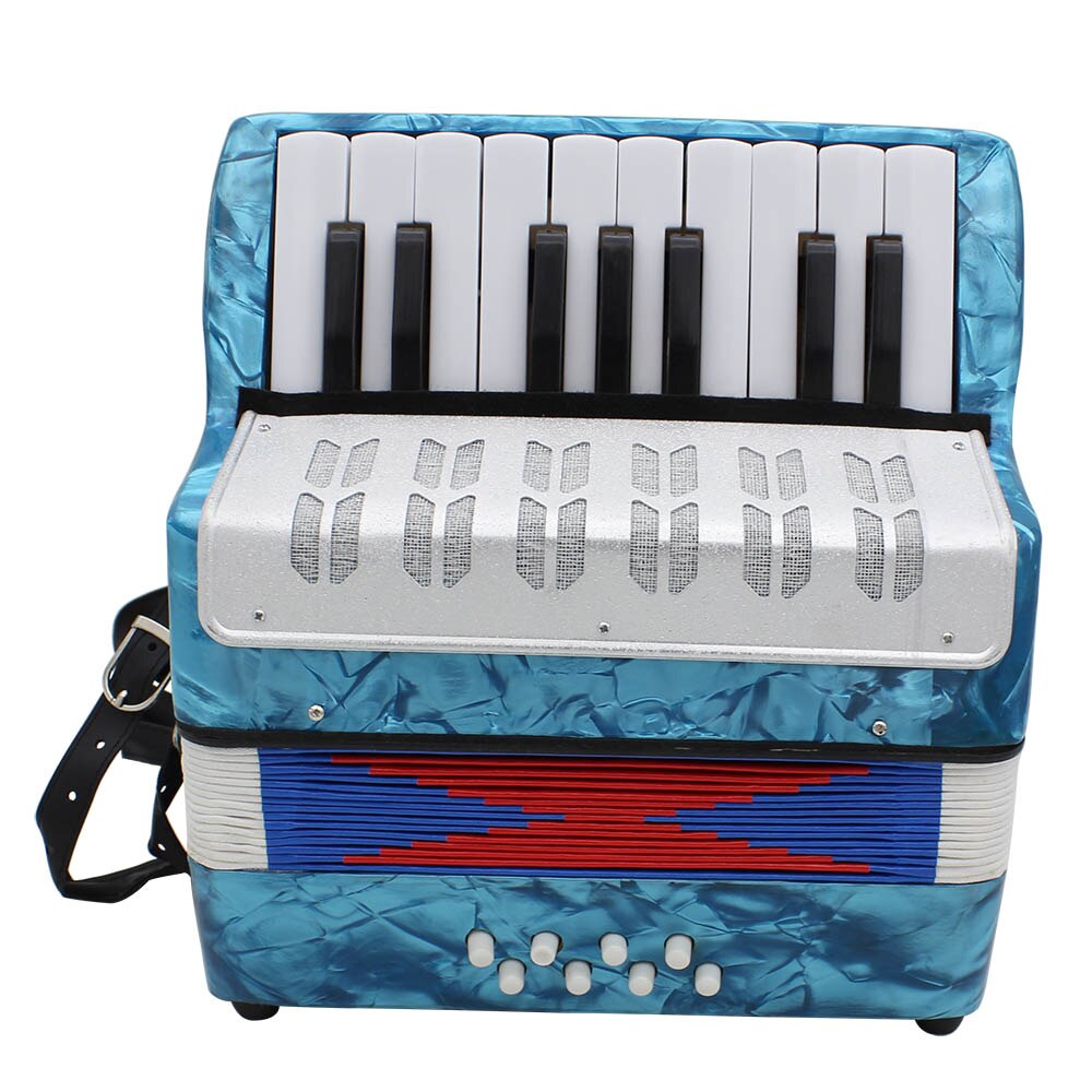 Mini 17- nøgle 8 bas harmonika pædagogisk musikinstrument legetøj til børn amatør begynder jul: Blå
