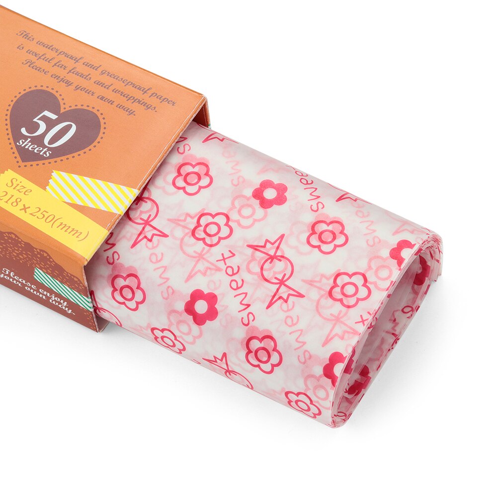 50 teile/satz Lebensmittel Verpackung Elch Wachs Papier Wasserdichte Verpackung Kuchen Macaron Pergament Backen Blatt wickeln Küche Zubehör: Farbe   3