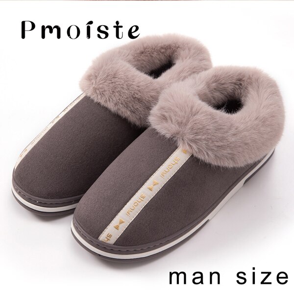 Hausschuhe hause männer schuhe Plattform hausschuhe warm Halten Männlichen hausschuhe nicht-Unterhose paar baumwolle schuhe Winter Weiche Hausschuhe: Braun / 7.5