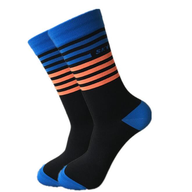 Himmel Ritter Professionelle Radfahren Sport socken Schützen füße atmungs wicking socken radfahren socken Fahrräder Socken: Blau Orange