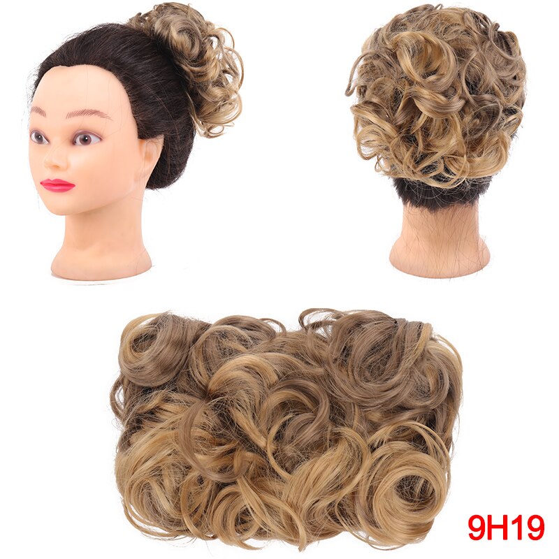DIANQI synthetische haar elastische gummiband lockige chignon Netz mit zwei kunststoff kämme hochsteckfrisur abdeckung haar brötchen afro chignon für frauen: 9H19