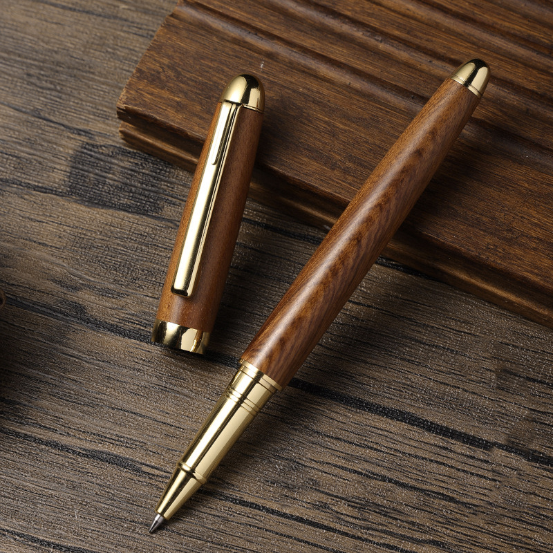 Beste Holz mb Rollerball Stift 0,5mm blak Feder hochwertige Luxus Gel Stifte Briefpapier Büro Schule schreiben glatten einzigartigen Stift: Gelb