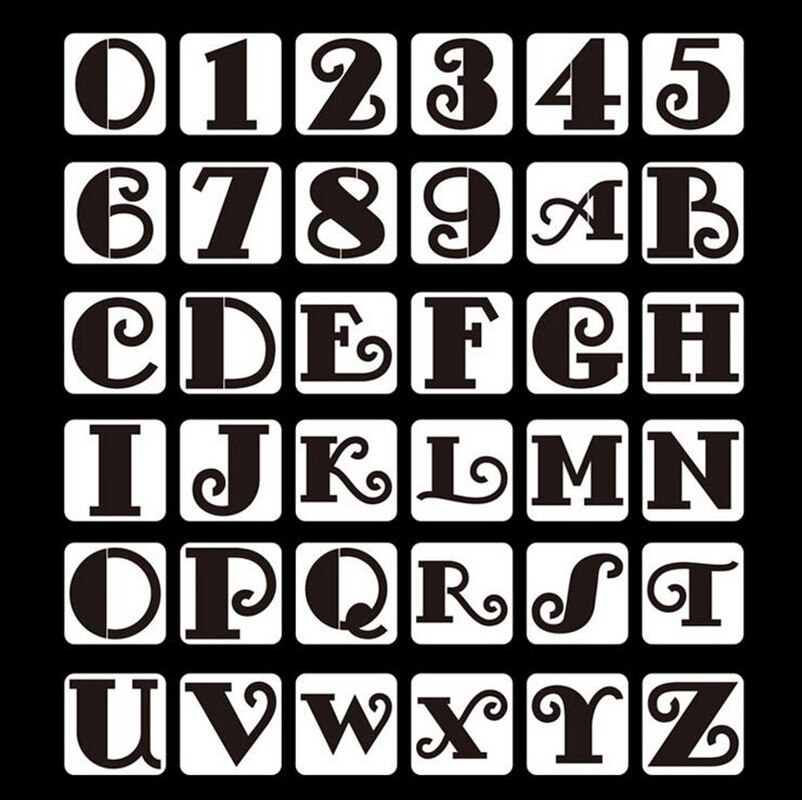 Grote Brief Symbool Stencils, 4X4 Inch Plastic Brief Template Alfabet Schilderen Stencils Voor Ambachten Diy Decoratie Benodigdheden: number letter