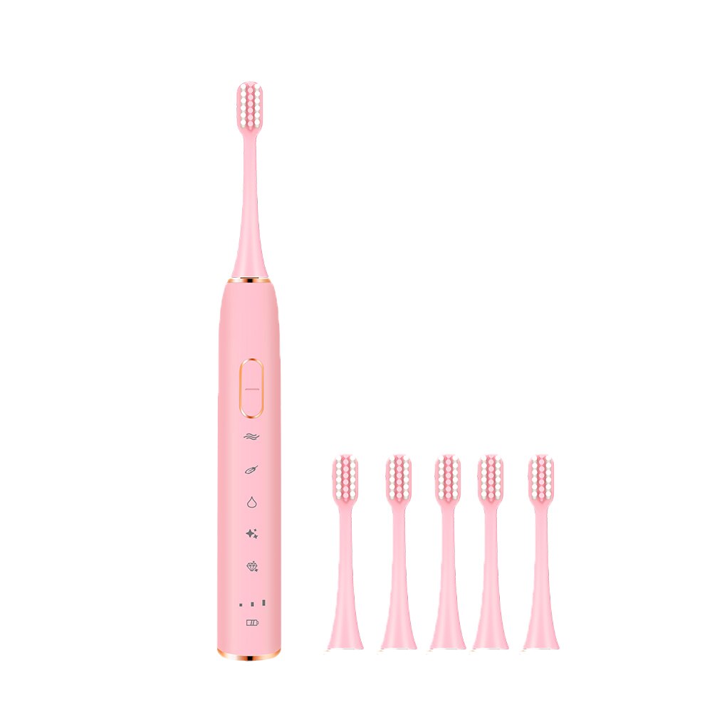 Electric Toothbrush S710 Ultrasonic Sonic toothbrush Wireless rechargeable battery IPX7 Waterproof extra brushes head