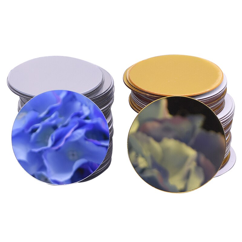 Pegatinas acrílicas de lunares para decoración del hogar, papel tapiz de 5cm, de lunares dorados y plateados, para dormitorio, cuarto de niños, 20/50 Uds.