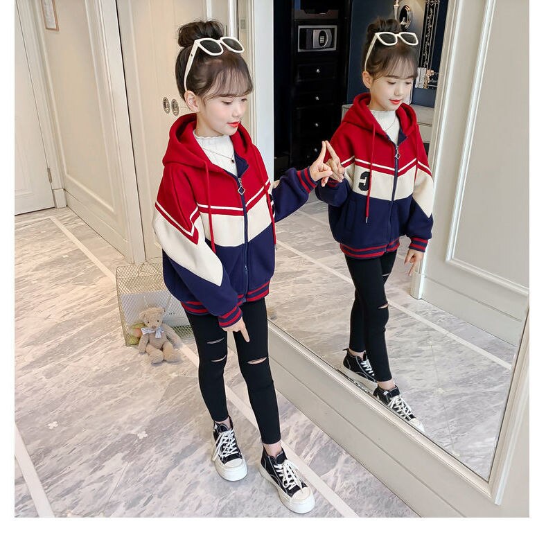 2022 Winter Coat For 4-12 Girls Collar Big Thick Plus Cotton Jacket