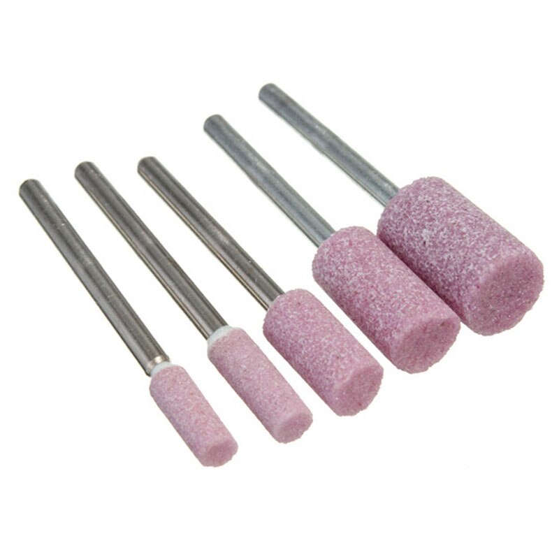 Abrasivo de piedra montada de pulido, herramienta rotativa, rueda de molienda roja para accesorios de coche, 1/8 ", 10 Uds.,