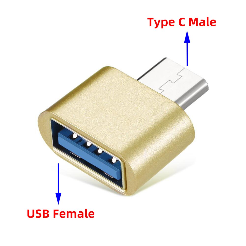 Mini OTG Cable USB Adapter Micro USB / Type C to USB Converter for samsung xiaomi Tablet PC Android MP3 U Disk Reader Connector: Type C Gold